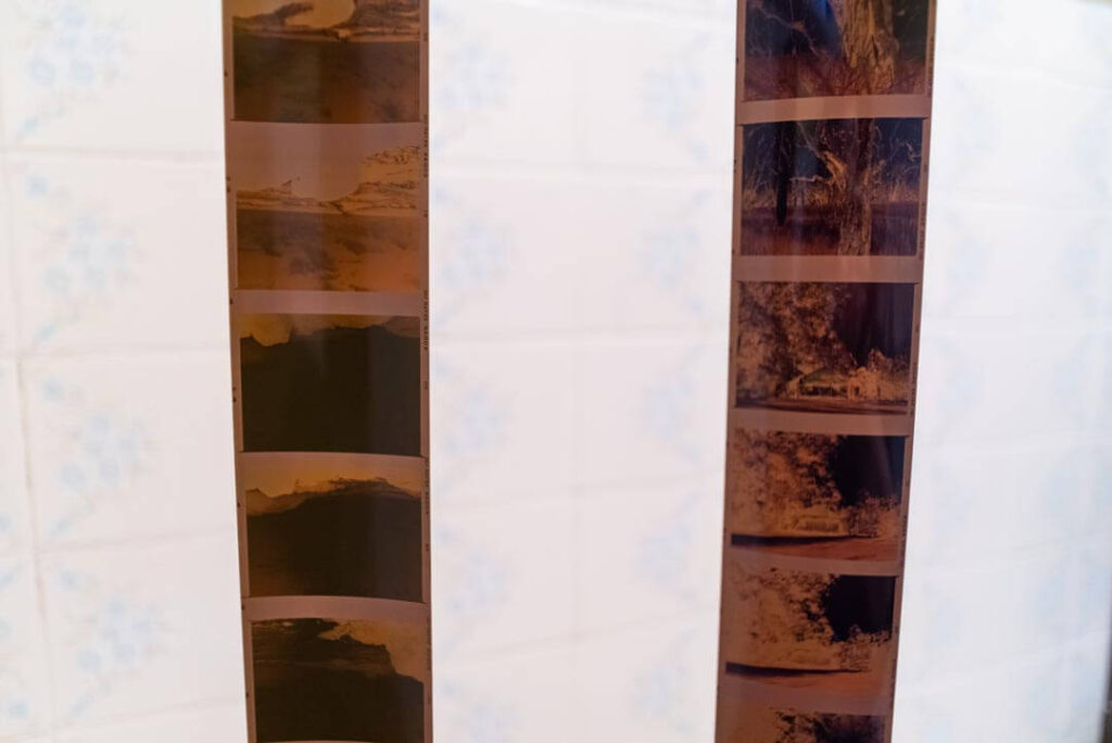C41 120 color film developed and drying